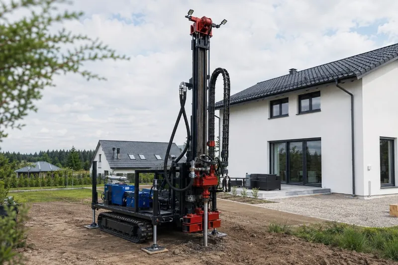 Crawler drilling rig at work