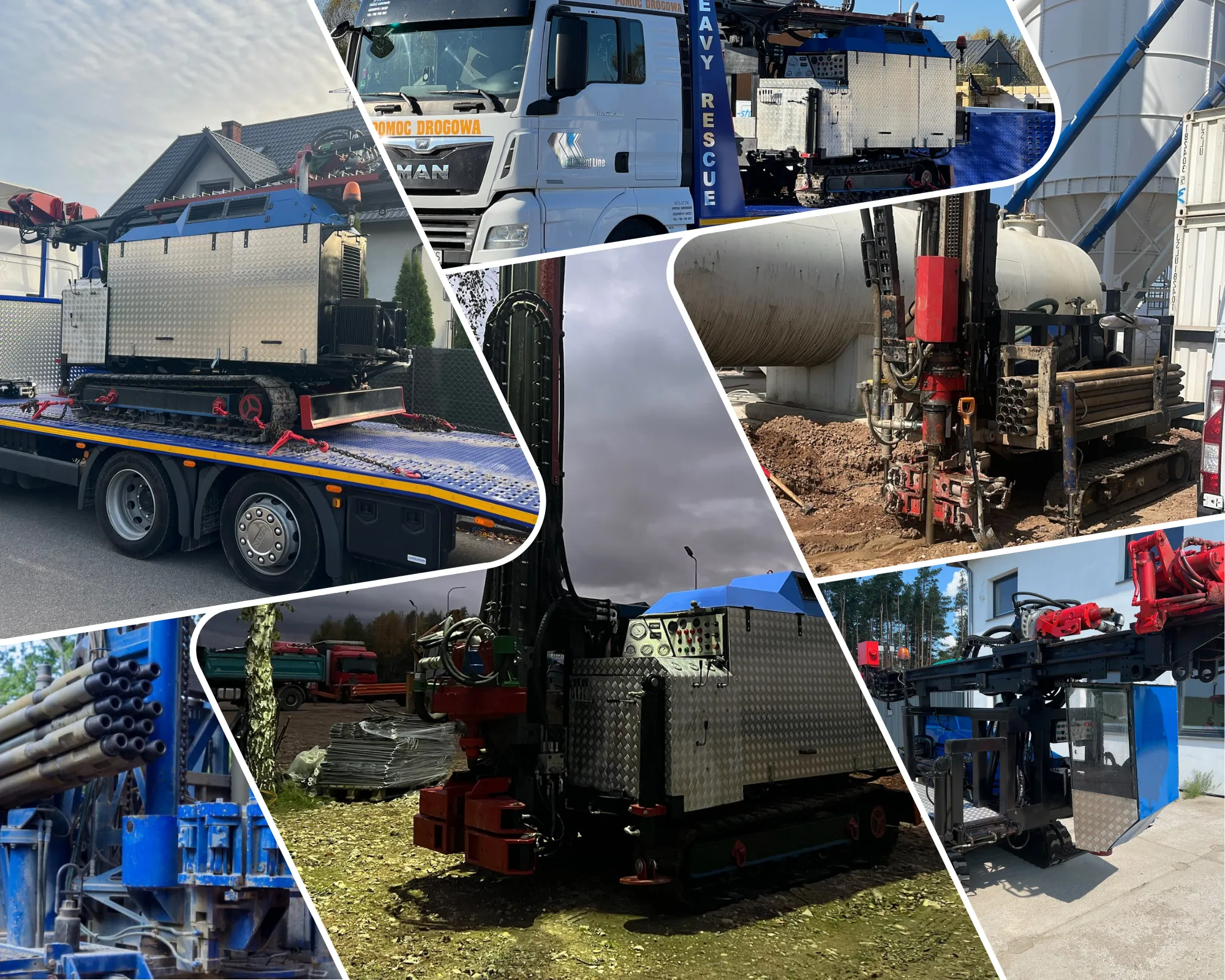 Wiertnica na przyczepie Wiertnica gąsienicowa – wyposażenie i transport